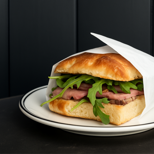 RARE ROAST BEEF, salad, mustard and pickles