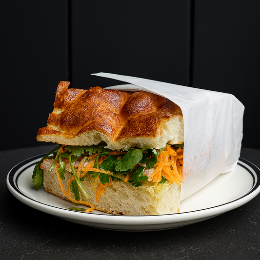 THAI-STYLE CHICKEN, chilli jam, raw carrot, shallot, coriander, aioli
